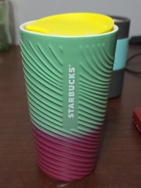 Starbucks Gradient Travel Tumbler - Teal, Pink & Yellow